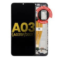 Samsung A035F / Galaxy A03 Frontcover + Lcd (PLS) + Touch (NO EURO VERSION) Black Grade A