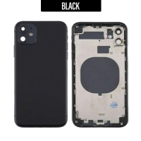 iPhone 11 Back Cover + FRAME (LOGO) (Buttons + Sim Tray) Black Grade A