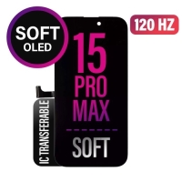 iPhone 15 Pro Max Lcd + Touch (120Hz) Black SOFT OLED Grade A+ (REMOVABLE IC) (WARRANTY AFTER INSTALLATION) .note.