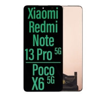 Xiaomi Redmi Note 13 Pro 5G / Poco X6 5G  Lcd + Touch (NO FRAME) Black (NO FINGERPRINT) Grade A (HQS - WARRANTY AFTER INSTALLATION) .note.