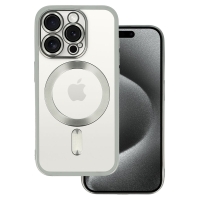 iPhone 13 Pro Silicone Metallic Magsafe Case Silver