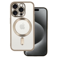iPhone 15 Pro Max Silicone Metallic Magsafe Case Titanium