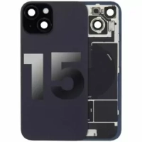 iPhone 15 Back Cover Magsafe + Camera Lens BLACK Grade A