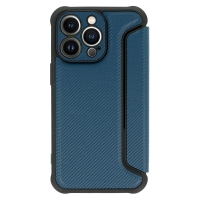 iPhone 12 Pro Book Soft Razor Carbon Case Navy