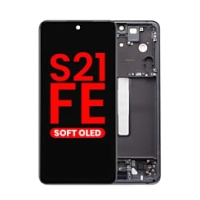 Samsung S21 FE 5G / G990B Frontcover + Lcd (OLED) + Touch Gray / Black Grade A+