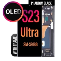 Samsung Galaxy S23 Ultra 5G / S918B Frontcover + Lcd (SOFT OLED) + Touch Black Grade A+ (HQS - WARRANTY AFTER INSTALLATION) .note.