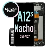 Samsung Galaxy A12 Nacho / A127F Frontcover + Lcd + Touch Black Original (Service Pack)