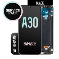 Samsung Galaxy A30s / A307F Frontcover + Lcd + Touch Black Original (Service Pack)