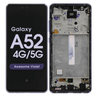 Samsung Galaxy A52 4G / A525F / A52 5G / A526B Frontcover + Lcd  (SOFT OLED) Violet Grade A+