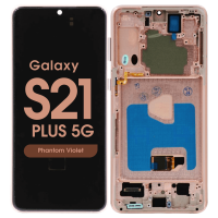 Samsung Galaxy S21 Plus 5G / G996B Frontcover + Lcd (SOFT OLED) + Touch Violet Grade A+ (HQS - WARRANTY AFTER INSTALLATION) .note.