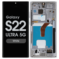 Samsung Galaxy S22 Ultra 5G / S908B Frontcover + Lcd (SOFT OLED) + Touch White Grade A+ (HQS - WARRANTY AFTER INSTALLATION) .note.