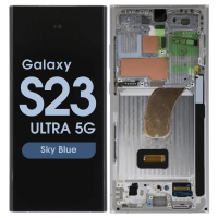 Samsung Galaxy S23 Ultra 5G / S918B Frontcover + Lcd (SOFT OLED) + Touch Sky Blue / Lime Green Grade A+ (HQS - WARRANTY AFTER INSTALLATION) .note.