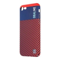 iPhone 16 Silicone OBAL ME Flossy Stripes Cover Case Blue / Red