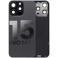 iPhone 15 Pro Max Back Cover Magsafe + Camera Lens Black Titanium Grade A