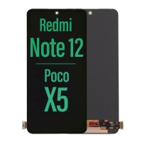 Xiaomi Redmi Note 12 4G /  Redmi Note 12 5G / Poco X5 5G Lcd + Touch (NO FRAME) Black Grade A (HQS - WARRANTY AFTER INSTALLATION) .note.