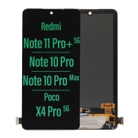 Xiaomi Redmi Note 10 Pro 4G / Note 11 Pro 4G / Note 11 Pro 5G / Note 11 Pro Plus / Note 12 Pro 4G / Poco X4 Pro 5G  Lcd + Touch (NO FRAME) Black Grade A (HQS - WARRANTY AFTER INSTALLATION) .note.