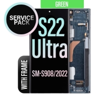 Samsung Galaxy S22 Ultra 5G / S908B Frontcover + Lcd + Touch Green Original (Service Pack)