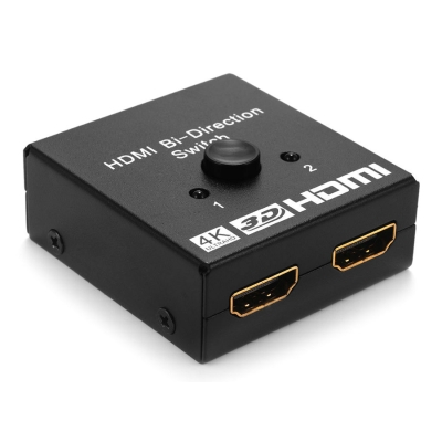 POWERTECH HDMI switch CAB-H112, 2 σε 1, 4K, bidirectional, μαύρο