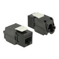 POWERTECH keystone module RJ45 female CAB-N151, Cat.6Α UTP 180°, μαύρο