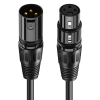CABLETIME καλώδιο μικροφώνου XLR AV350, 3P, M/F, 24AWG, 5m, μαύρο