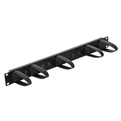 DELOCK cable management 43345 για rack 19"/1U, 5x γάντζοι, μαύρο