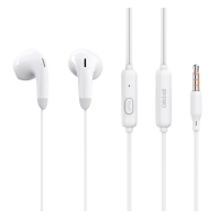 CELEBRAT earphones με μικρόφωνο G27, 3.5mm σύνδεση, Φ14mm, 1.2m, λευκά