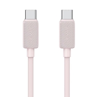 USAMS καλώδιο USB-C σε USB-C US-SJ691, 60W, 480Mbps, 1m, ροζ
