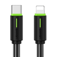USAMS καλώδιο Lightning σε USB-C US-SJ735, 30W, 480Mbps, 1m, μαύρο