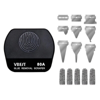 BEST εργαλείο αφαίρεσης κόλλας VBST-80B με 9x λεπίδες & 5x finger sleeves, για επισκευές κινητών