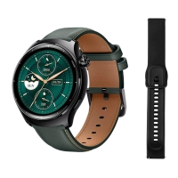 MIBRO smartwatch Lite 3 Pro με 2x λουράκια, heart rate, 1.32" AMOLED, GPS, 5 ATM, μαύρο/πράσινο