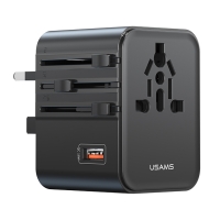 USAMS φορτιστής/αντάπτορας πρίζας CC309, USB & 2x USB-C, universal, 25W, μαύρος