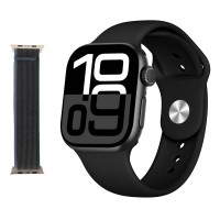 INTIME smartwatch A10 Pro με 2x λουράκια, heart rate, 2.04" AMOLED, IP65, μαύρο