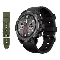 INTIME smartwatch G6 με 2x λουράκια, heart rate, 1.43" AMOLED, GPS, 5ATM/IP69, titanium black