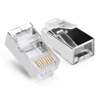 POWERTECH βύσμα RJ45 CAB-N448, ανοιχτού τύπου, Cat 6/6a FTP, μεταλλικό, ασημί, 50τμχ