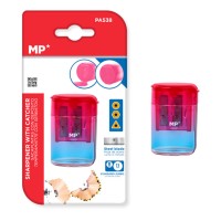 MP ξύστρα μολυβιών με κάδο PA538, 4.2x6cm, ροζ/μπλε