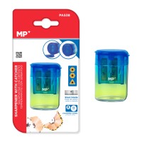 MP ξύστρα μολυβιών με κάδο PA538, 4.2x6cm, μπλε/πράσινη