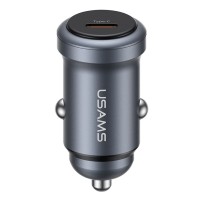 USAMS φορτιστής αυτοκινήτου CC321, USB-C, 30W, γκρι