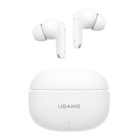 USAMS earphones με θήκη φόρτισης E05, True Wireless, BT 6.0, λευκό