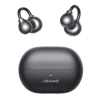 USAMS earphones με θήκη φόρτισης Echo R02, OWS, Φ11mm, 50/300mAh, μαύρα