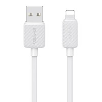 USAMS καλώδιο Lightning σε USB US-SJ694, 2.4A, 480Mbps, 2m, λευκό