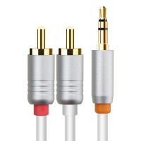 CABLETIME καλώδιο ήχου 3.5mm σε 2x RCA CT-AV314-P12G, 1m, λευκό
