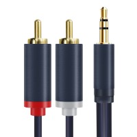 CABLETIME καλώδιο ήχου 3.5mm σε 2x RCA CT-AV303-H12G, 15m, μπλε