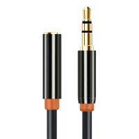 CABLETIME καλώδιο προέκτασης ήχου 3.5mm CT-AV311-P11FG, gold plated, 0.5m, μαύρο
