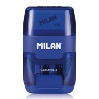 MILAN ξύστρα μολυβιών με κάδο & γόμα 1204703116, μπλε