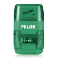 MILAN ξύστρα μολυβιών με κάδο & γόμα 1204703116, πράσινη