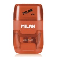 MILAN ξύστρα μολυβιών με κάδο & γόμα 1204703116, πορτοκαλί