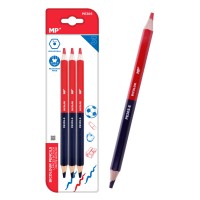 MP ξυλομπογιά με διπλή μύτη PE305, 5mm μύτη, εξάγωνο, μπλε/κόκκινο, 3τμχ