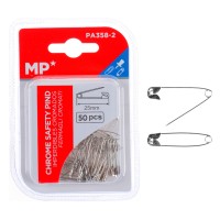 MP παραμάνες PA358-2, μεταλλικές, 25mm, ασημί, 50τμχ