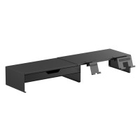 BRATECK επιτραπέζια βάση για οθόνη/laptop/smartphone/tablet STB-128-02 με συρτάρι, 13-32", έως 20kg, heavy duty, μαύρη