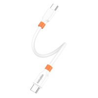 KAKUSIGA καλώδιο USB-C KSC-1024, σιλικόνης, 100W, 480Mbps, 0.25m, λευκό